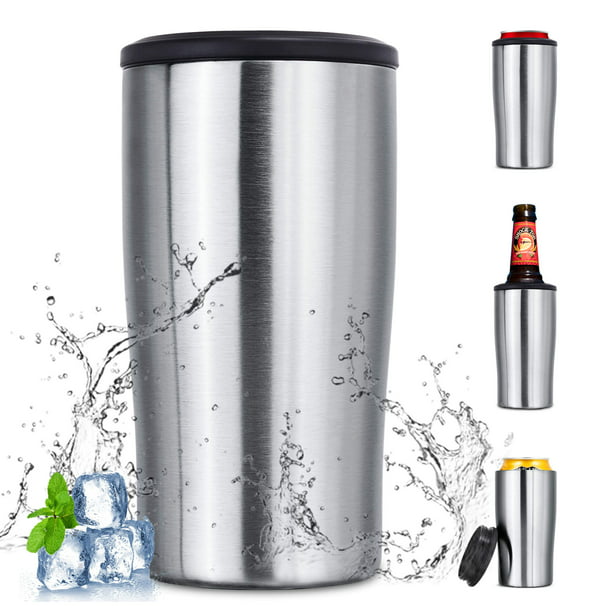 12oz Can Beer Cooler Keeper Insulator Holder Thermos Cold Vacuum Stainless Steel